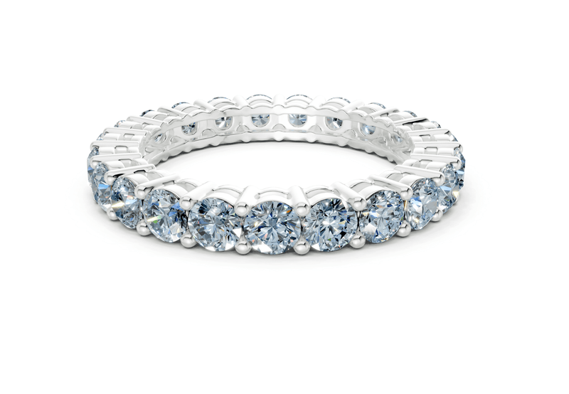 Melrose Round Cut Blue Diamond Eternity Band 7 Carat Total Wt. - Ring Premier