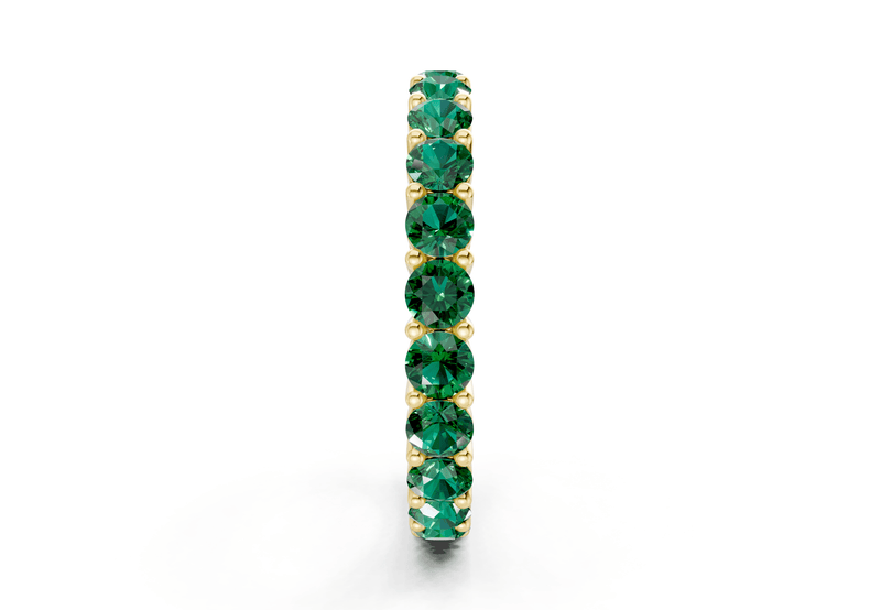 Melrose Round Cut Emerald Gemstone Eternity Band 5 Carat Total Wt. - Ring Premier