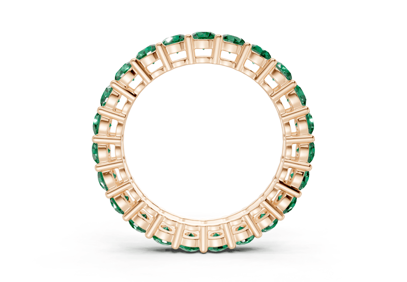 Melrose Round Cut Emerald Gemstone Eternity Band 5 Carat Total Wt. - Ring Premier