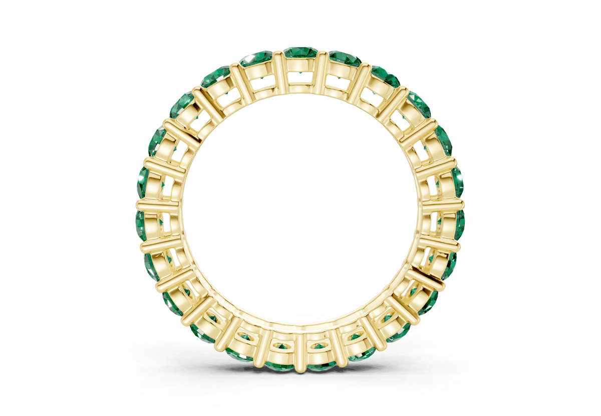 Melrose Round Cut Emerald Gemstone Eternity Band 5 Carat Total Wt.