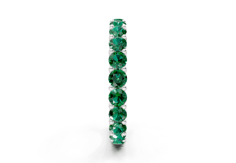 Melrose Round Cut Emerald Gemstone Eternity Band 7 Carat Total Wt. - Ring Premier