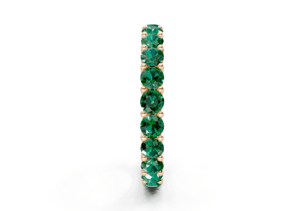 Melrose Round Cut Emerald Gemstone Eternity Band 7 Carat Total Wt.