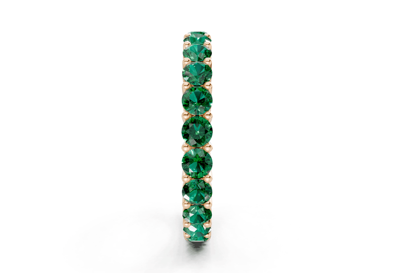 Melrose Round Cut Emerald Gemstone Eternity Band 7 Carat Total Wt. - Ring Premier
