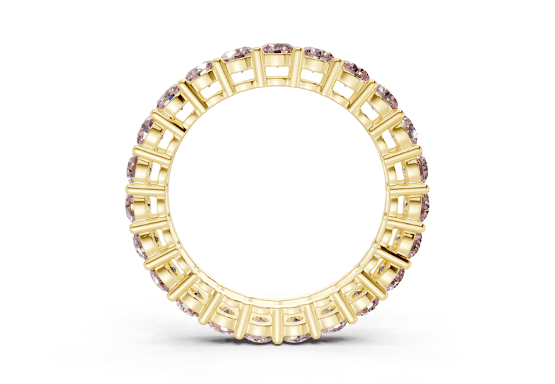 Melrose Round Cut Pink Diamond Eternity Band 5 Carat Total Wt.