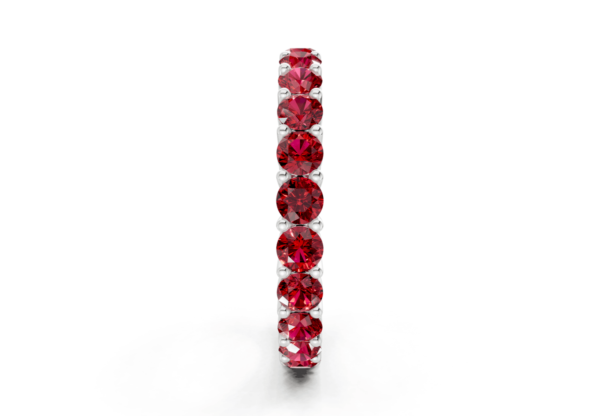 Melrose Round Cut Ruby Gemstone Eternity Band 5 Carat Total Wt.