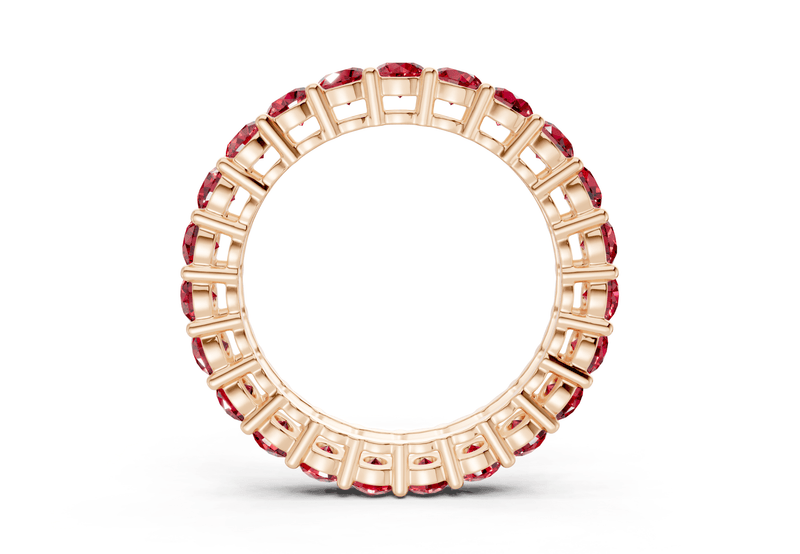 Melrose Round Cut Ruby Gemstone Eternity Band 5 Carat Total Wt. - Ring Premier
