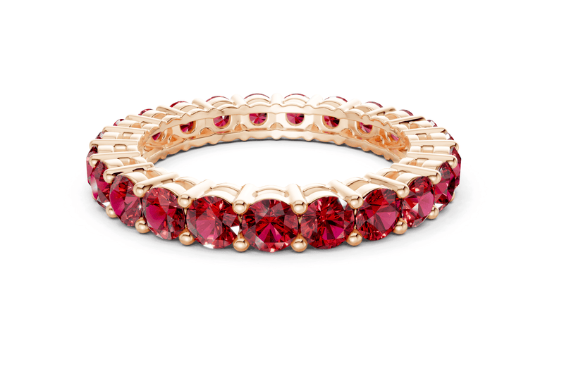 Melrose Round Cut Ruby Gemstone Eternity Band 5 Carat Total Wt. - Ring Premier