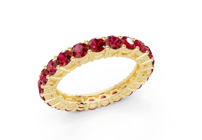 Melrose Round Cut Ruby Gemstone Eternity Band 7 Carat Total Wt. - Ring Premier