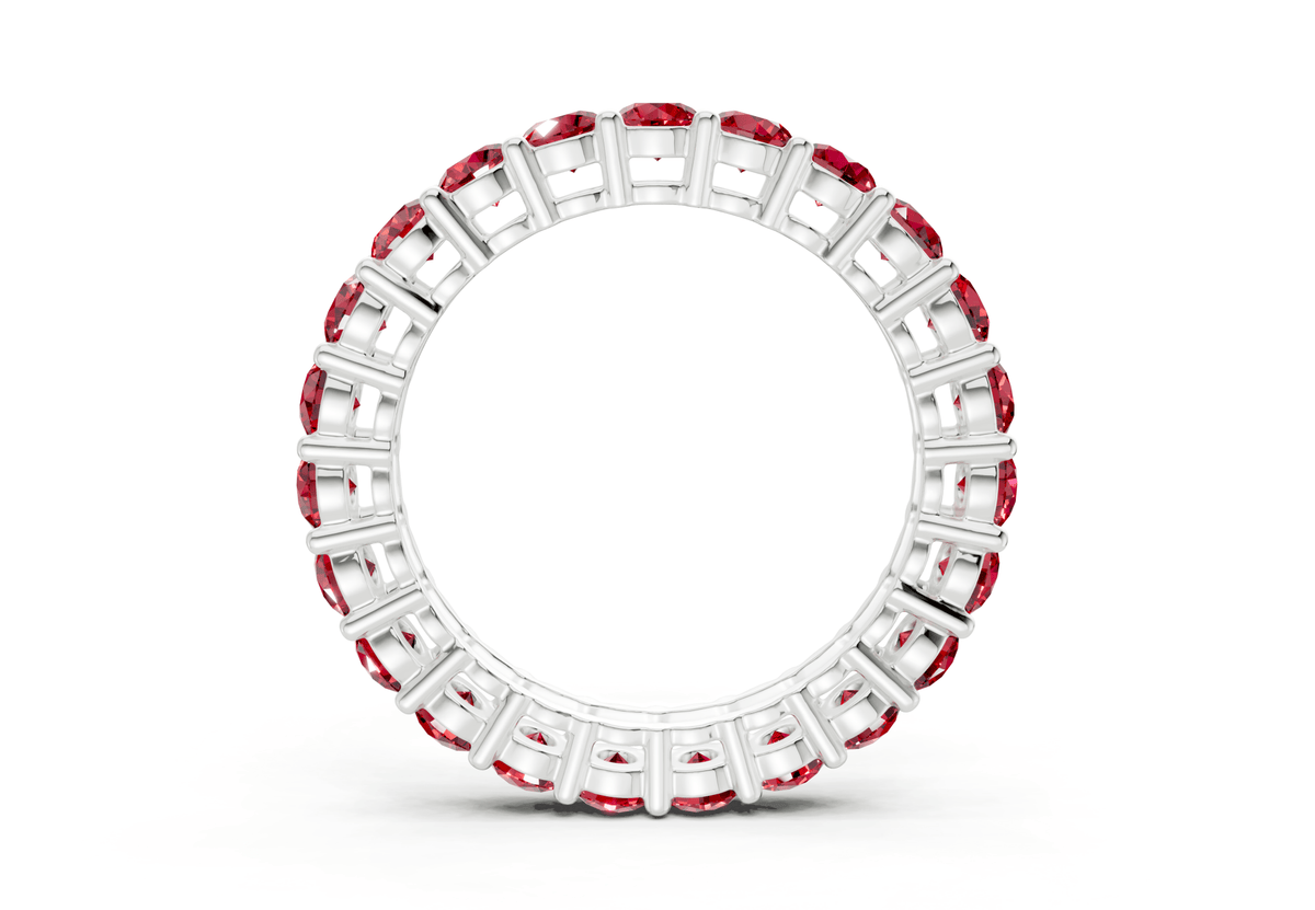 Melrose Round Cut Ruby Gemstone Eternity Band 7 Carat Total Wt.