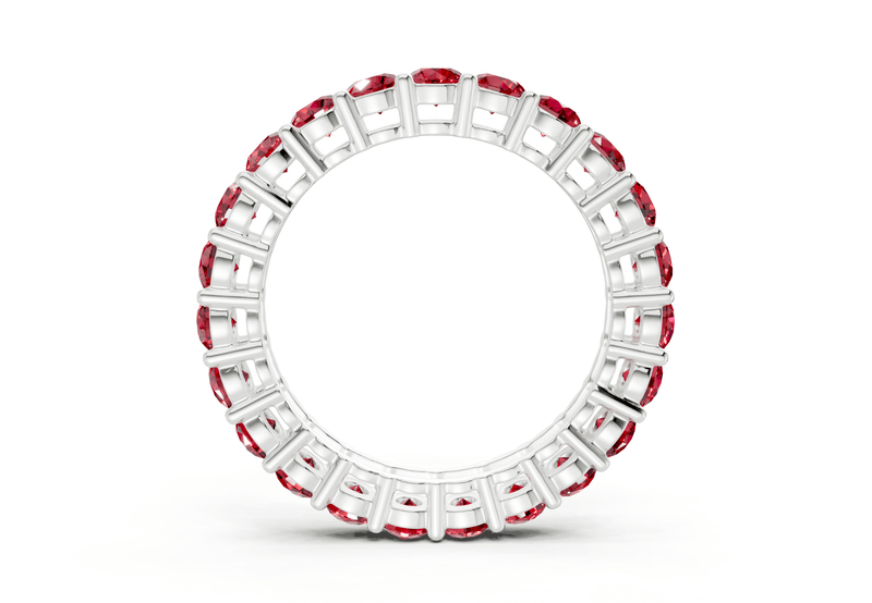 Melrose Round Cut Ruby Gemstone Eternity Band 7 Carat Total Wt. - Ring Premier