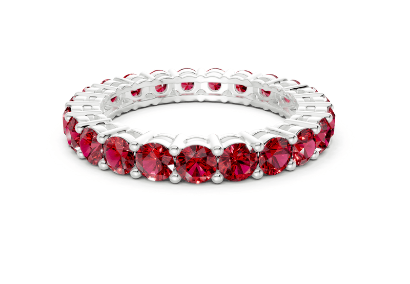 Melrose Round Cut Ruby Gemstone Eternity Band 7 Carat Total Wt. - Ring Premier