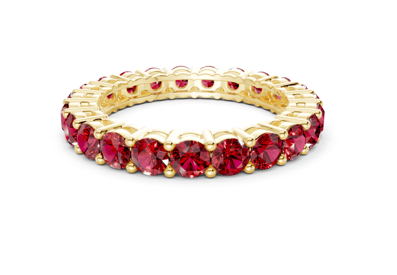 Melrose Round Cut Ruby Gemstone Eternity Band 7 Carat Total Wt.