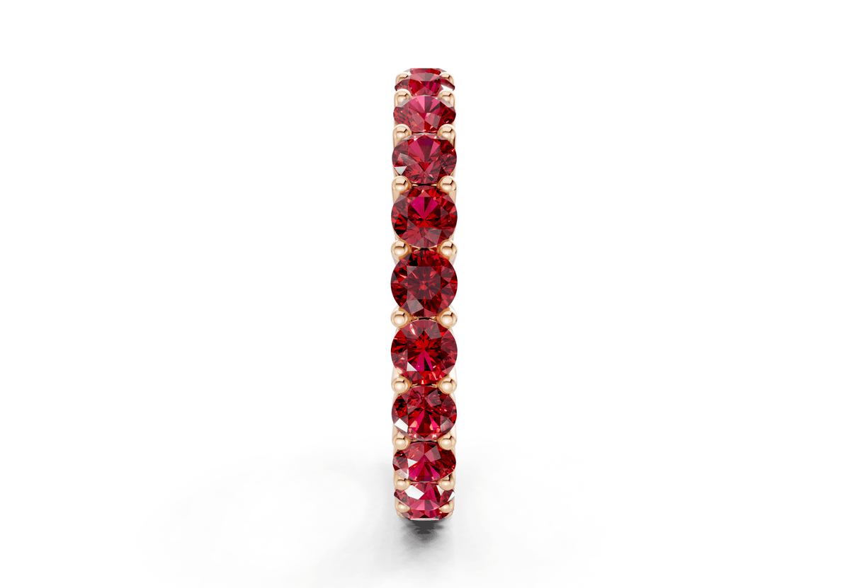 Melrose Round Cut Ruby Gemstone Eternity Band 7 Carat Total Wt.