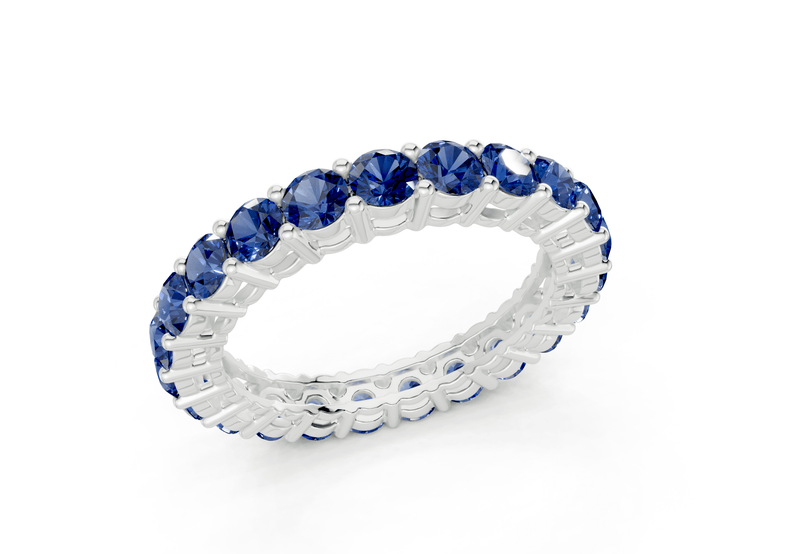 Melrose Round Cut Sapphire Gemstone Eternity Band 5 Carat Total Wt. - Ring Premier