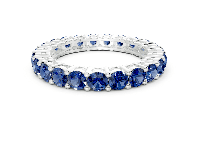 Melrose Round Cut Sapphire Gemstone Eternity Band 5 Carat Total Wt. - Ring Premier