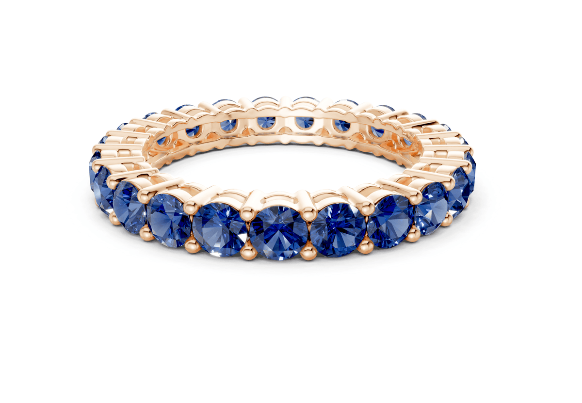 Melrose Round Cut Sapphire Gemstone Eternity Band 7 Carat Total Wt.