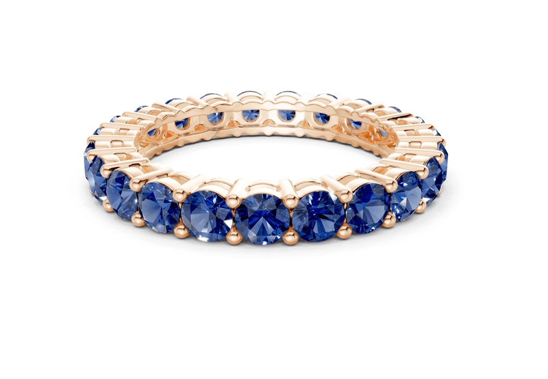Melrose Round Cut Sapphire Gemstone Eternity Band 7 Carat Total Wt. - Ring Premier