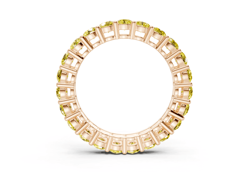 Melrose Round Cut Yellow Diamond Eternity Band 5 Carat Total Wt. - Ring Premier