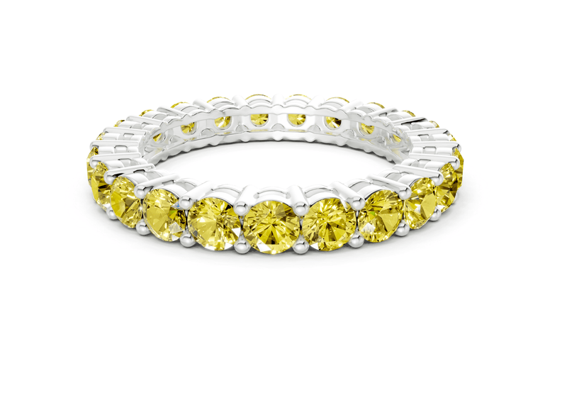 Melrose Round Cut Yellow Diamond Eternity Band 5 Carat Total Wt. - Ring Premier