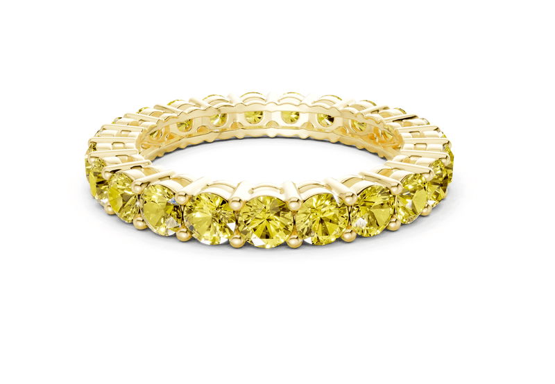 Melrose Round Cut Yellow Diamond Eternity Band 5 Carat Total Wt.