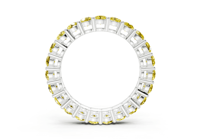 Melrose Round Cut Yellow Diamond Eternity Band 5 Carat Total Wt. - Ring Premier