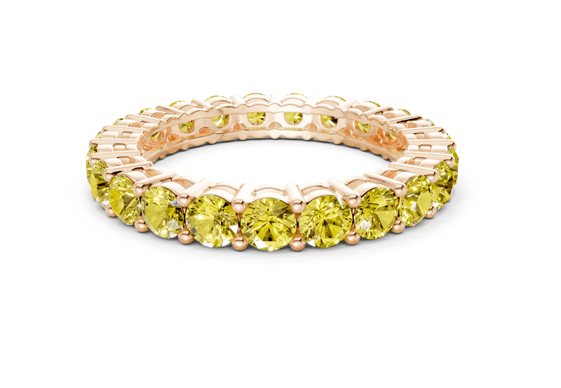 Melrose Round Cut Yellow Diamond Eternity Band 7 Carat Total Wt. - Ring Premier