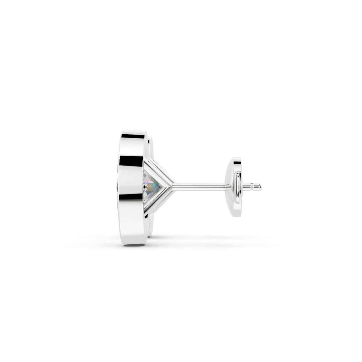 Bezel Set Martini Oval Lab Diamond Studs