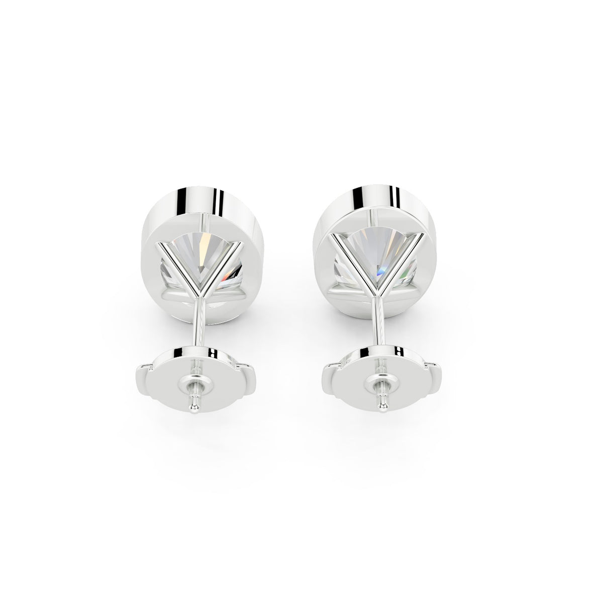 Bezel Set Martini Oval Lab Diamond Studs