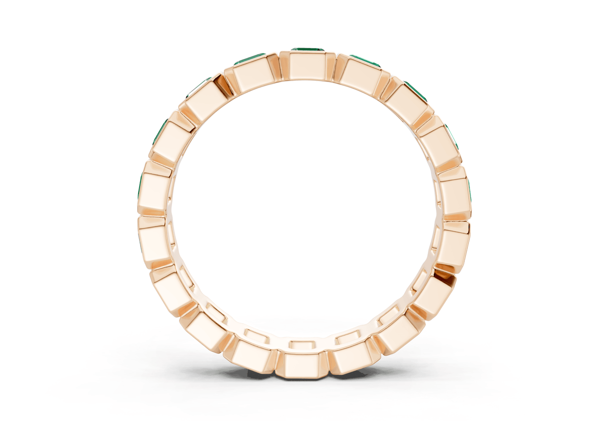 Petite Elysees Asscher Cut Emerald Gemstone Eternity Band 1½ Carat Total Wt.