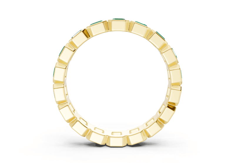 Petite Elysees Asscher Cut Emerald Gemstone Eternity Band 1½ Carat Total Wt.