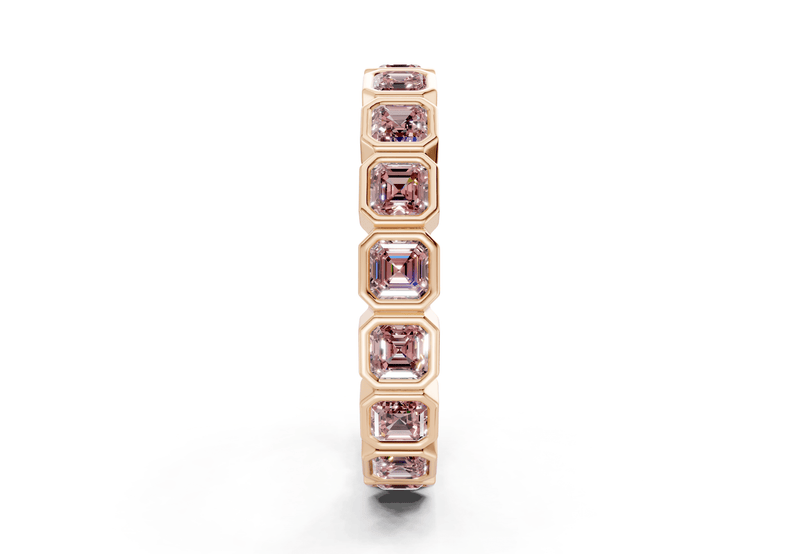 Petite Elysees Asscher Cut Pink Diamond Eternity Band 1½ Carat Total Wt. - Ring Premier