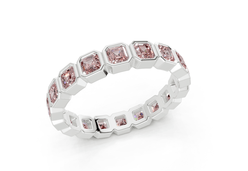 Petite Elysees Asscher Cut Pink Diamond Eternity Band 1½ Carat Total Wt. - Ring Premier