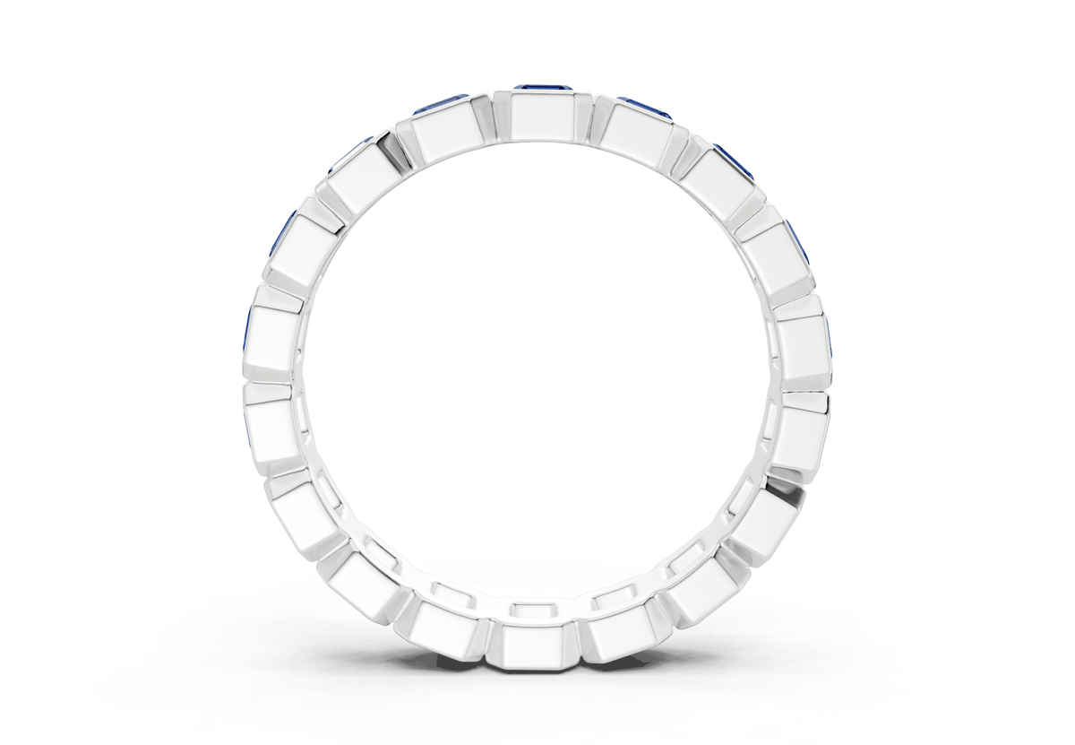 Petite Elysees Asscher Cut Sapphire Gemstone Eternity Band 1½ Carat Total Wt.