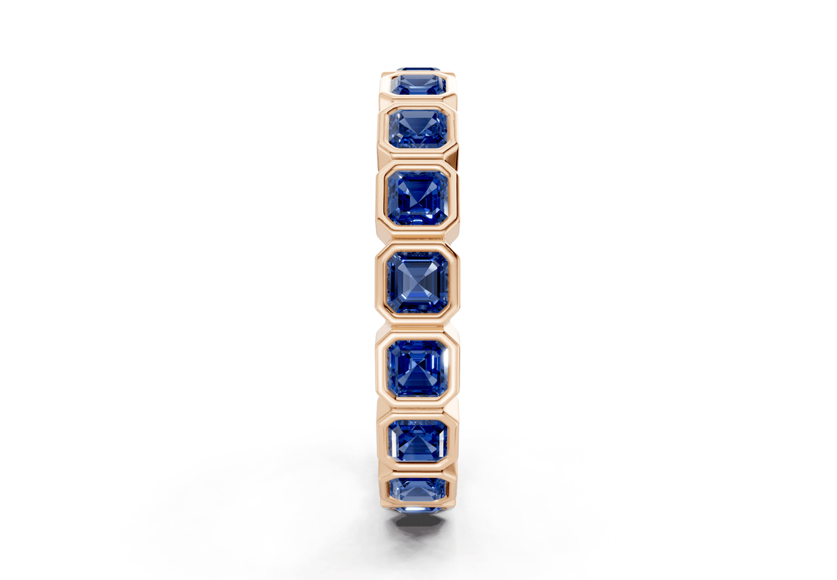 Petite Elysees Asscher Cut Sapphire Gemstone Eternity Band 1½ Carat Total Wt.