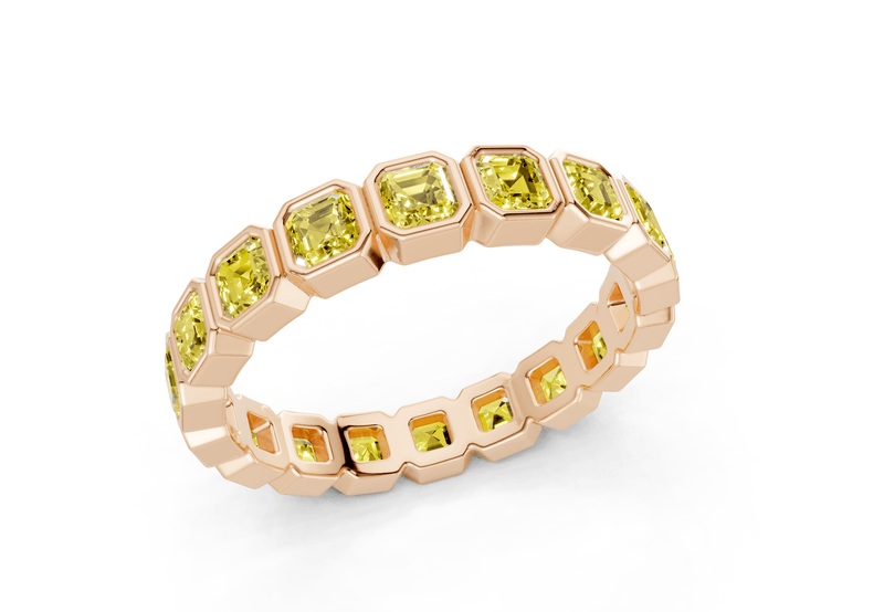 Petite Elysees Asscher Cut Yellow Diamond Eternity Band 1½ Carat Total Wt. - Ring Premier
