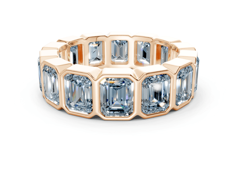 Petite Elysees Emerald Cut Blue Diamond Eternity Band 2 Carat Total Wt. - Ring Premier
