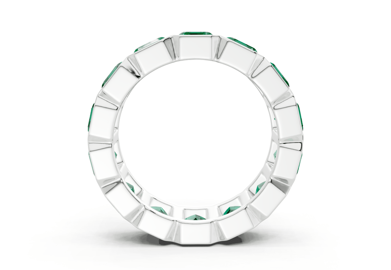 Petite Elysees Emerald Cut Emerald Gemstone Eternity Band 2 Carat Total Wt. - Ring Premier