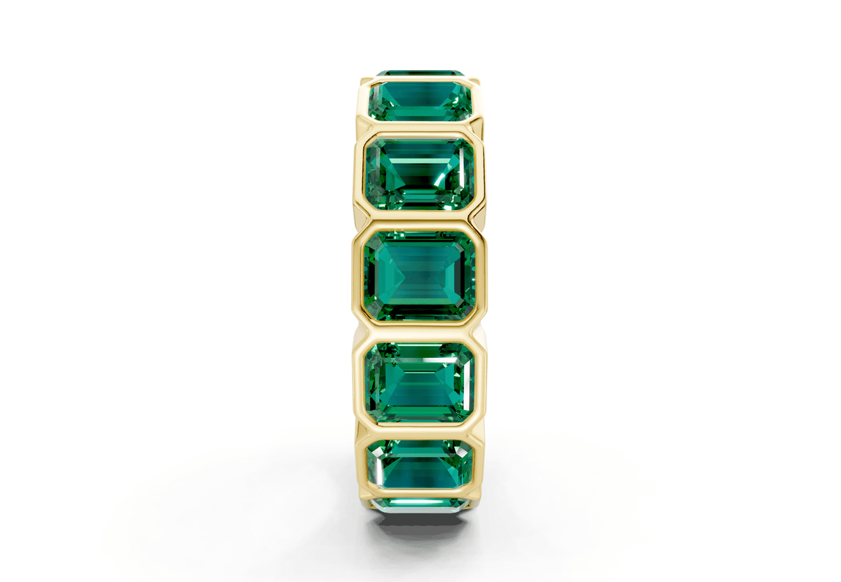 Petite Elysees Emerald Cut Emerald Gemstone Eternity Band 2 Carat Total Wt.