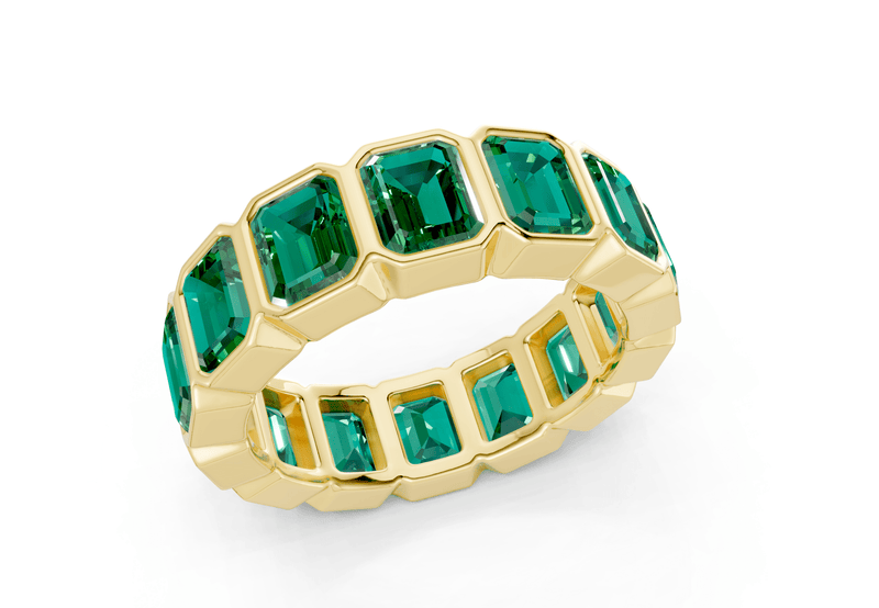 Petite Elysees Emerald Cut Emerald Gemstone Eternity Band 2 Carat Total Wt. - Ring Premier