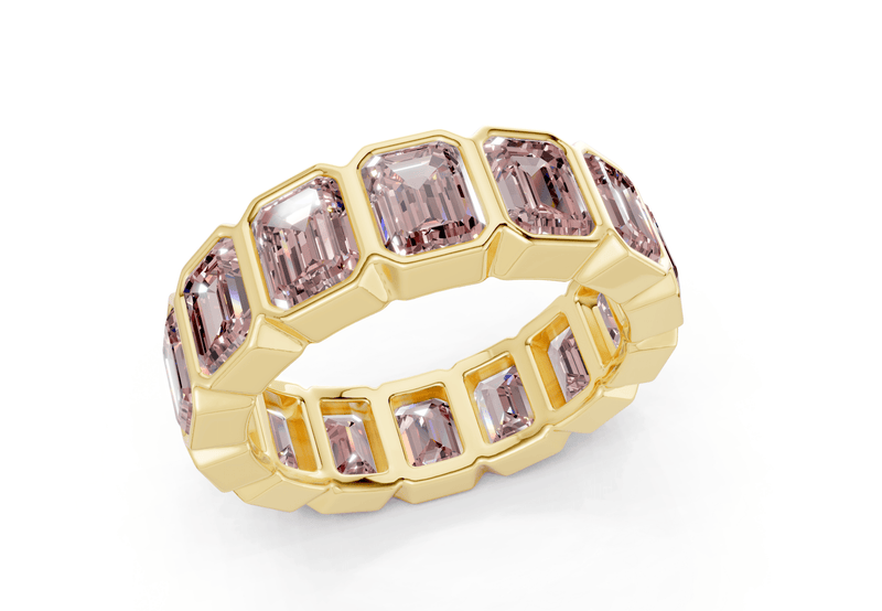 Petite Elysees Emerald Cut Pink Diamond Eternity Band 2 Carat Total Wt. - Ring Premier