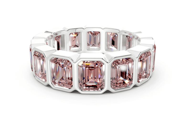 Petite Elysees Emerald Cut Pink Diamond Eternity Band 2 Carat Total Wt. - Ring Premier