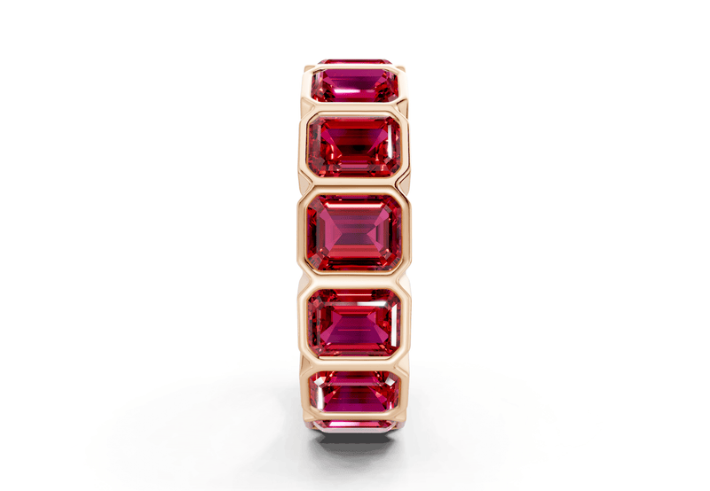 Petite Elysees Emerald Cut Ruby Gemstone Eternity Band 2 Carat Total Wt. - Ring Premier