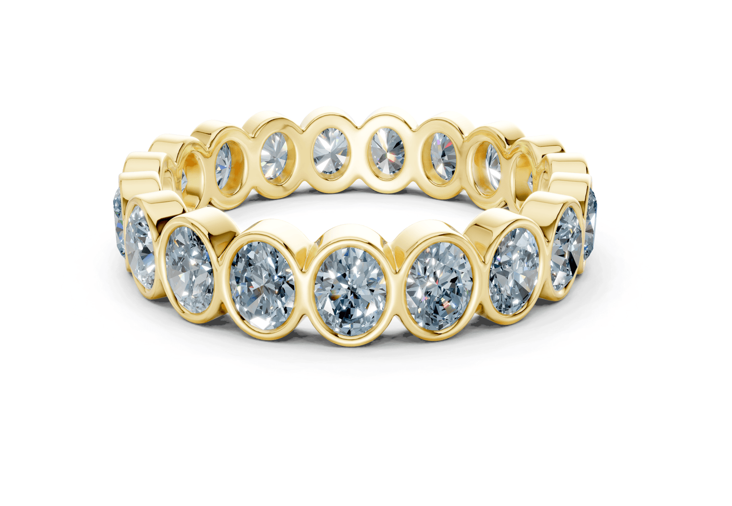Petite Elysees Oval Cut Blue Diamond Eternity Band 2 Carat Total Wt. - Ring Premier