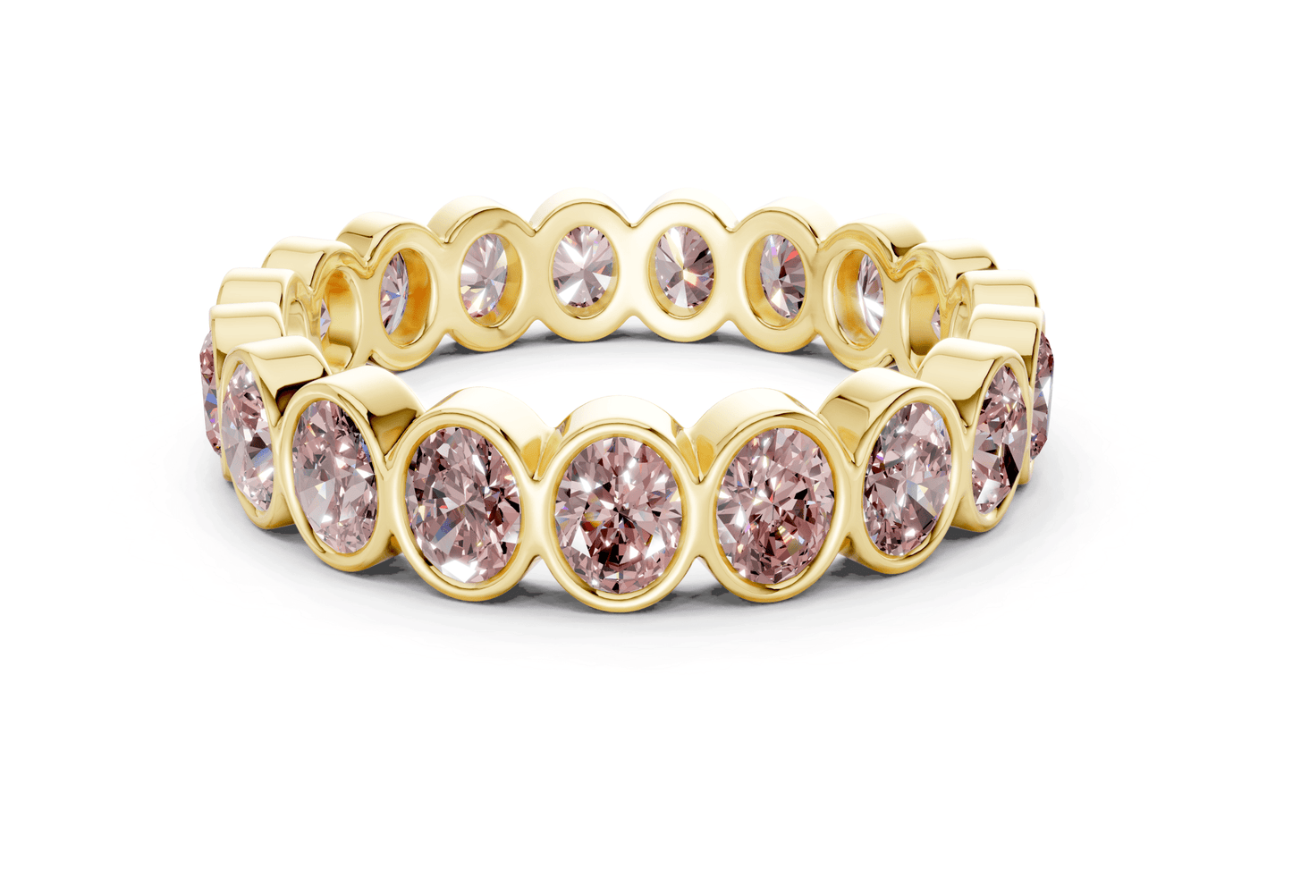 Petite Elysees Oval Cut Pink Diamond Eternity Band 2 Carat Total Wt. - Ring Premier