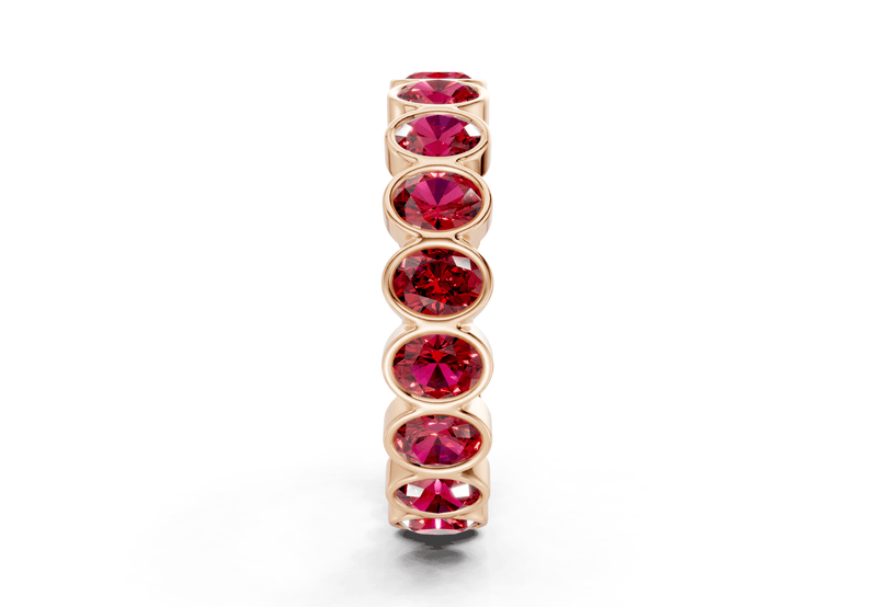 Petite Elysees Oval Cut Ruby Gemstone Eternity Band 2 Carat Total Wt. - Ring Premier