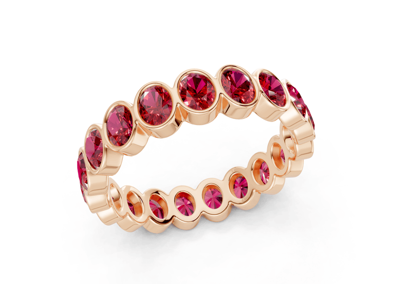 Petite Elysees Oval Cut Ruby Gemstone Eternity Band 2 Carat Total Wt. - Ring Premier