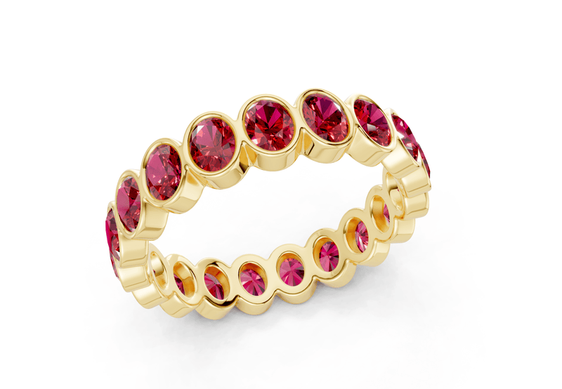 Petite Elysees Oval Cut Ruby Gemstone Eternity Band 2 Carat Total Wt. - Ring Premier