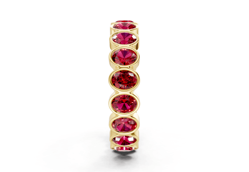 Petite Elysees Oval Cut Ruby Gemstone Eternity Band 2 Carat Total Wt. - Ring Premier
