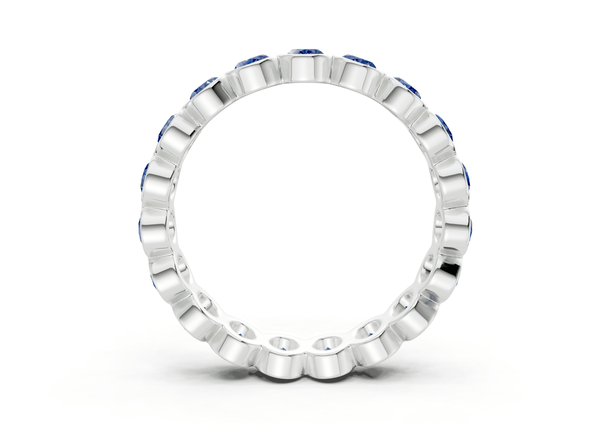 Petite Elysees Oval Cut Sapphire Gemstone Eternity Band 2 Carat Total Wt.