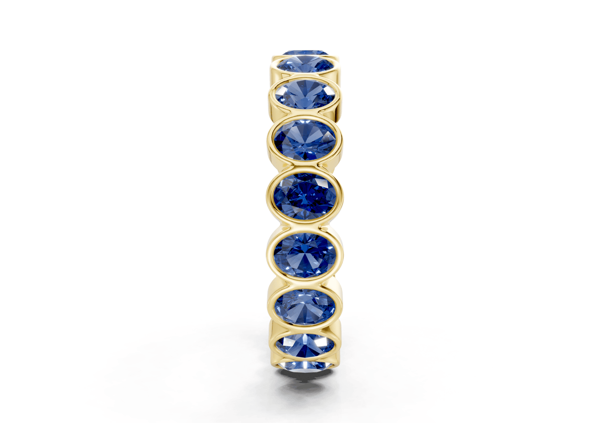 Petite Elysees Oval Cut Sapphire Gemstone Eternity Band 2 Carat Total Wt.